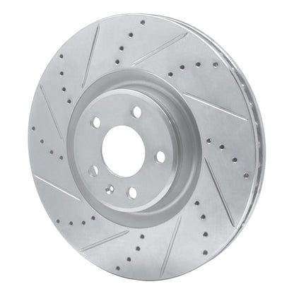 R1 Concepts R1 2012-2018 Audi A6 Quattro Front Left Drilled & Slotted Silver Brake Rotor