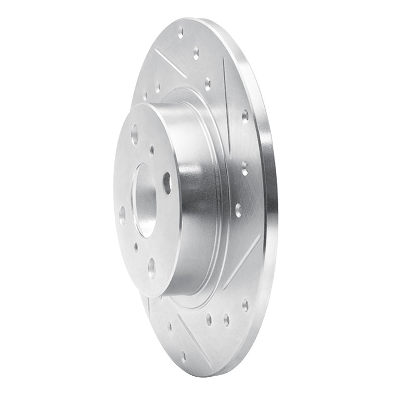 R1 Concepts R1 87-89 Toyota MR2 Rear Right Drilled & Slotted Silver Brake Rotor