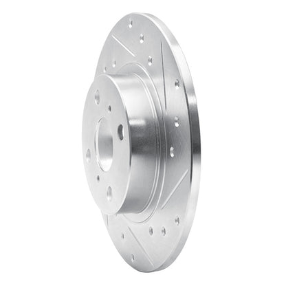 R1 Concepts R1 87-89 Toyota MR2 Rear Right Drilled & Slotted Silver Brake Rotor