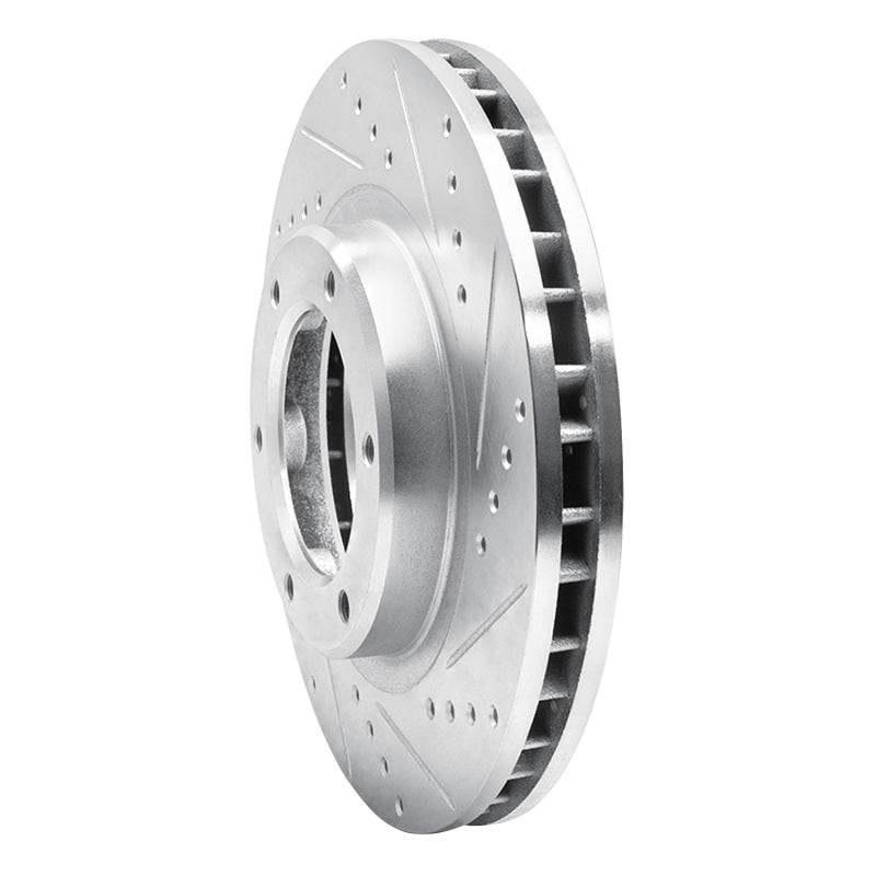 R1 Concepts R1 93-97 Lexus LX450 Front Right Drilled & Slotted Silver Brake Rotor