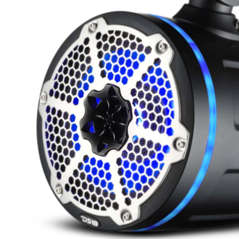 DS18 Marine And Powersports Towers 8in 1in Driver 180 Watts RMS RGB LED Lights Black