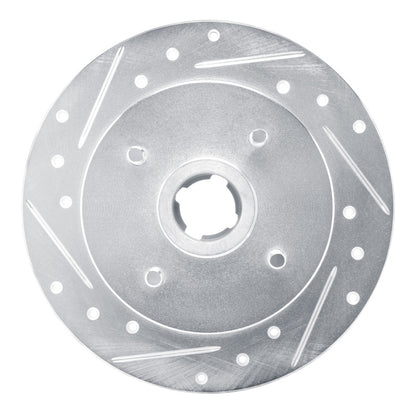 R1 Concepts R1 88-88 Nissan Maxima Rear Left Drilled & Slotted Silver Brake Rotor