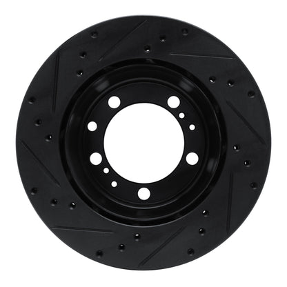 R1 Concepts R1 91-97 Porsche 911 Left Rear Drilled & Slotted Black Brake Rotor