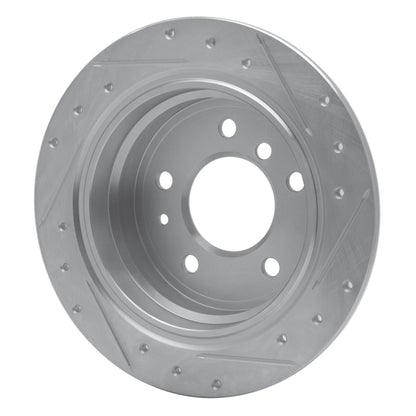 R1 Concepts R1 81-86 BMW 733I Rear Left Drilled & Slotted Silver Brake Rotor