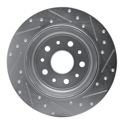 R1 Concepts R1 18-25 Jeep Wrangler Rear Left Drilled & Slotted Silver Brake Rotor