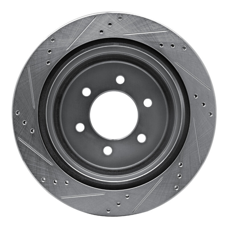 R1 Concepts R1 04-11 Ford F-150 RWD Rear Right Drilled & Slotted Silver Brake Rotor