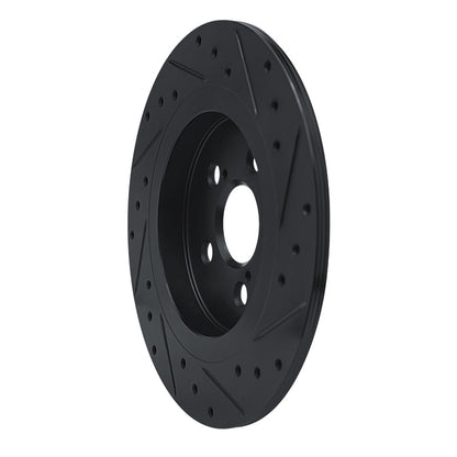 R1 Concepts R1 11-17 Lexus CT200H Rear Left Drilled & Slotted Black Brake Rotor