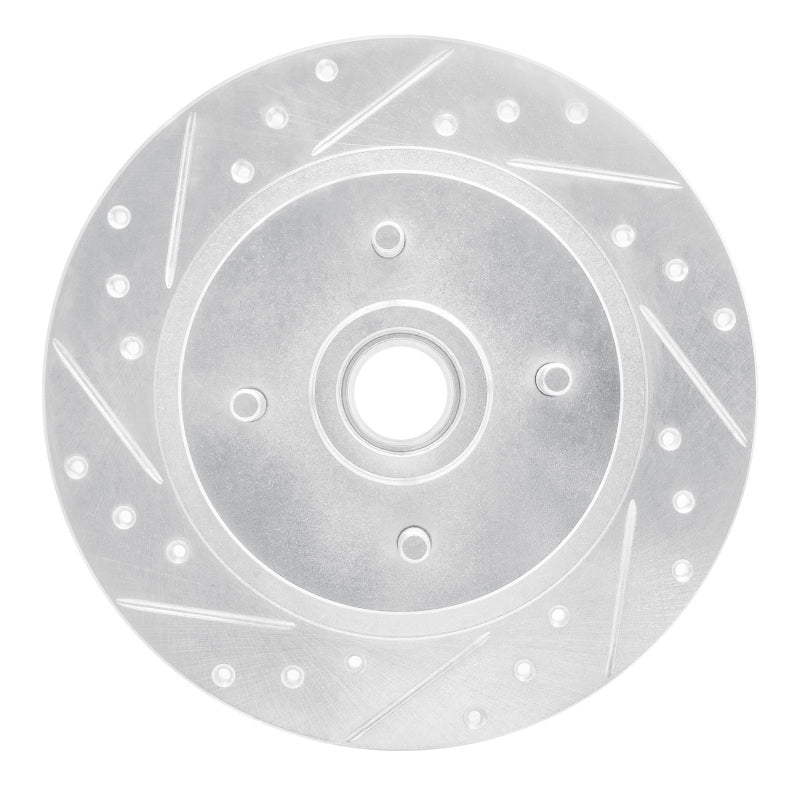 R1 Concepts R1 84-87 Nissan Maxima Rear Left Drilled & Slotted Silver Brake Rotor