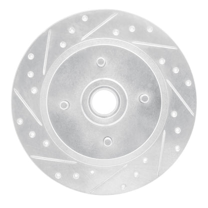 R1 Concepts R1 84-87 Nissan Maxima Rear Left Drilled & Slotted Silver Brake Rotor