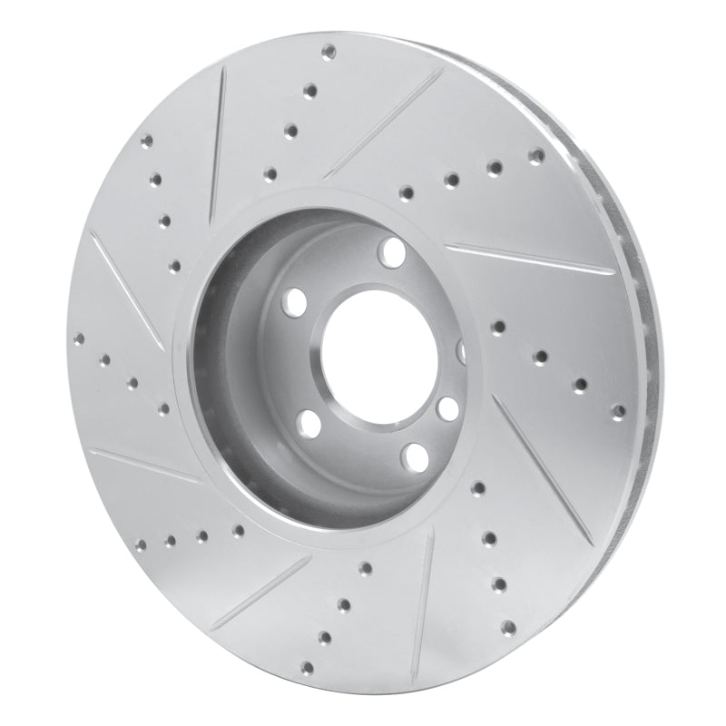 R1 Concepts R1 10-18 BMW 535I GT Left Front Drilled & Slotted Silver Brake Rotor