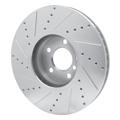 R1 Concepts R1 10-18 BMW 535I GT Left Front Drilled & Slotted Silver Brake Rotor