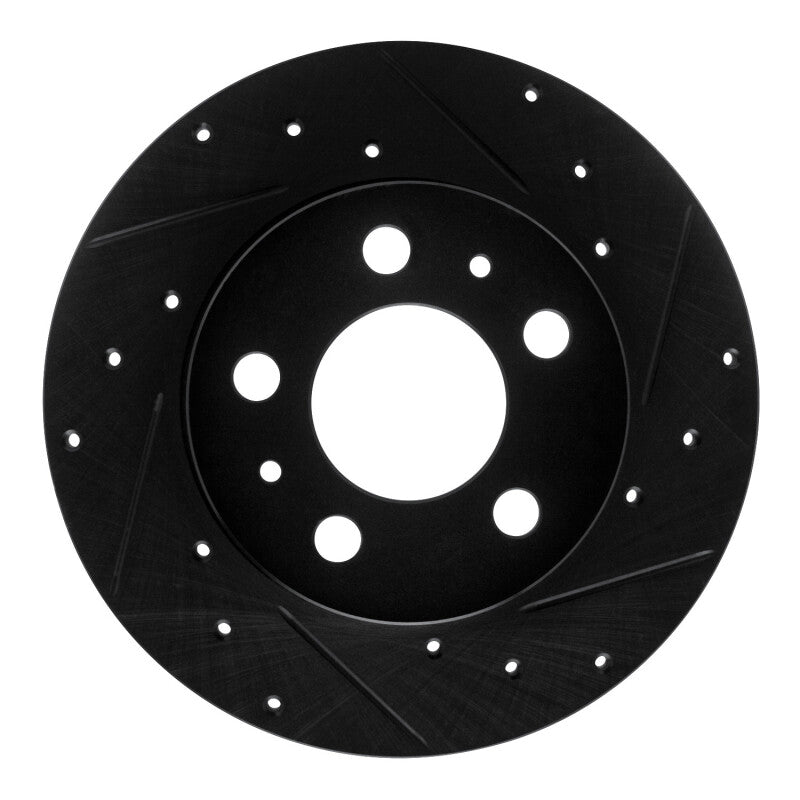 R1 Concepts R1 67-72 Volvo 164 Front Right Drilled & Slotted Black Brake Rotor