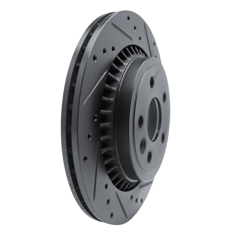 R1 Concepts R1 10-17 Volvo XC60 Rear Right Drilled & Slotted Black Brake Rotor