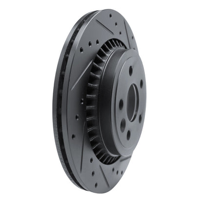 R1 Concepts R1 10-17 Volvo XC60 Rear Right Drilled & Slotted Black Brake Rotor