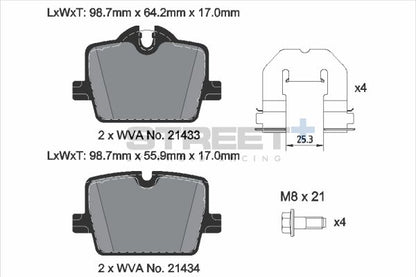 PAGID Racing T8267SP2001 STREET+ Brake Pads