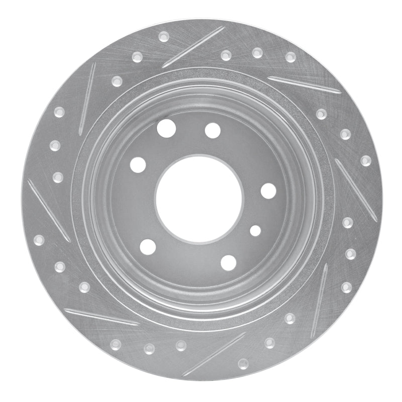 R1 Concepts R1 90-95 Jaguar XJ12 Rear Right Drilled & Slotted Silver Brake Rotor
