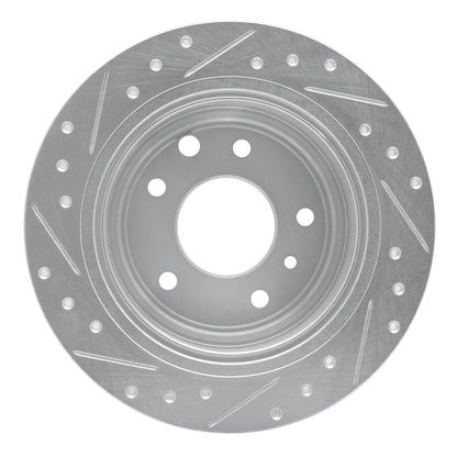 R1 Concepts R1 90-95 Jaguar XJ12 Rear Right Drilled & Slotted Silver Brake Rotor