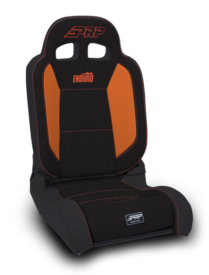 PRP Seats PRP EnduroDaily Reclining Suspension Seat - Black/Orange Tweed - Driver