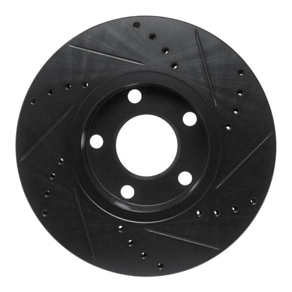 R1 Concepts R1 85-91 Audi 200 Quattro Front Left Drilled & Slotted Black Brake Rotor