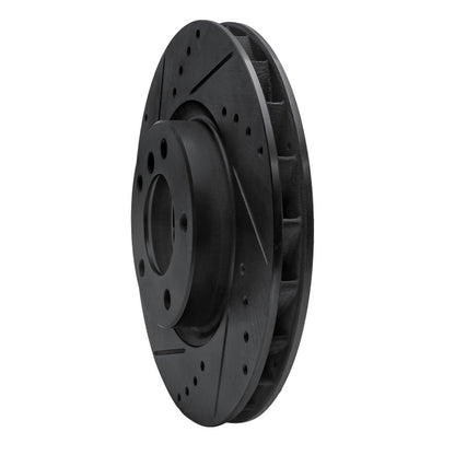 R1 Concepts R1 95-02 BMW M3 Right Front Drilled & Slotted Black Brake Rotor