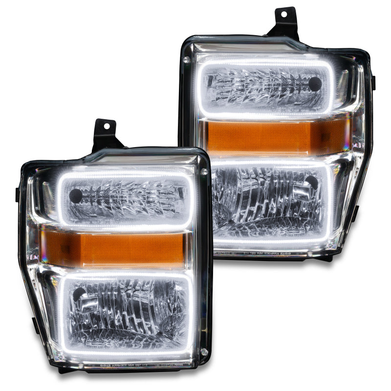 ORACLE Lighting Oracle 08-10 Ford F250/350 Pre-Assembled Halo Headlights - Chrome Housing - ColorSHIFT