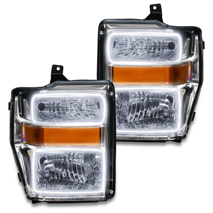 ORACLE Lighting Oracle 08-10 Ford F250/350 Pre-Assembled Halo Headlights - Chrome Housing - ColorSHIFT