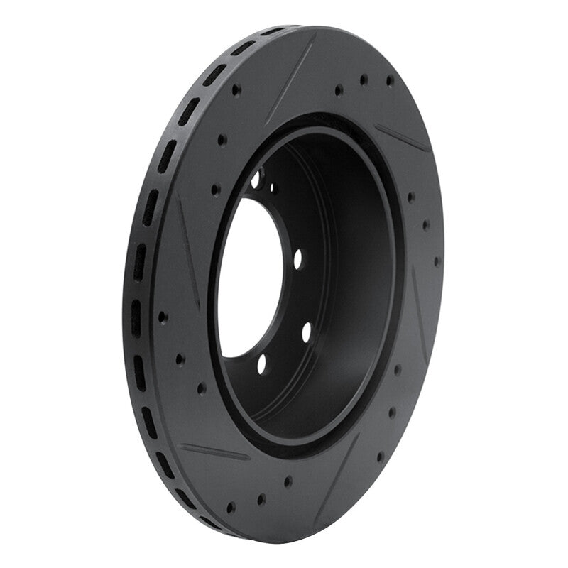 R1 Concepts R1 91-93 Dodge STEALTH Rear Right Drilled & Slotted Black Brake Rotor