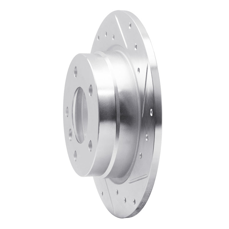 R1 Concepts R1 91-99 BMW 323I Rear Right Drilled & Slotted Silver Brake Rotor