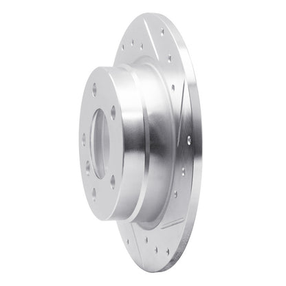 R1 Concepts R1 91-99 BMW 323I Rear Right Drilled & Slotted Silver Brake Rotor