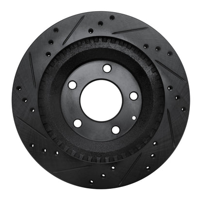 R1 Concepts R1 93-95 Mazda RX-7 Rear Right Drilled & Slotted Black Brake Rotor