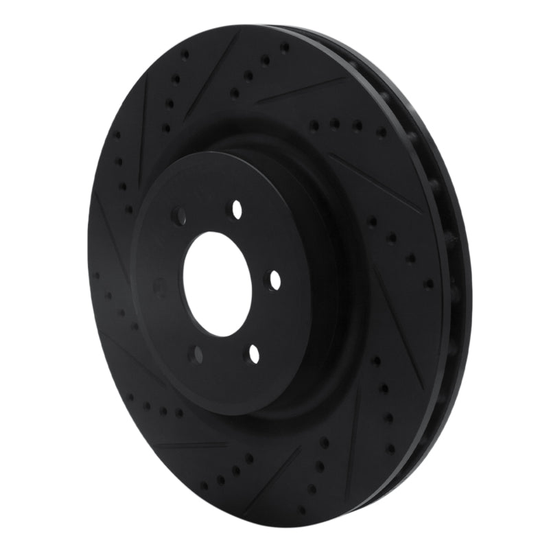 R1 Concepts R1 2003-2017 Dodge Viper Front Left Drilled & Slotted Black Brake Rotor