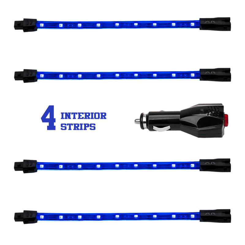 XKGLOW XK Glow Single Color XKGLOW UnderglowLED Accent Light Car/Truck Kit Blue - 4x8In
