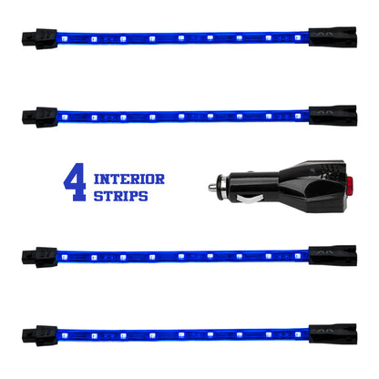 XKGLOW XK Glow Single Color XKGLOW UnderglowLED Accent Light Car/Truck Kit Blue - 4x8In