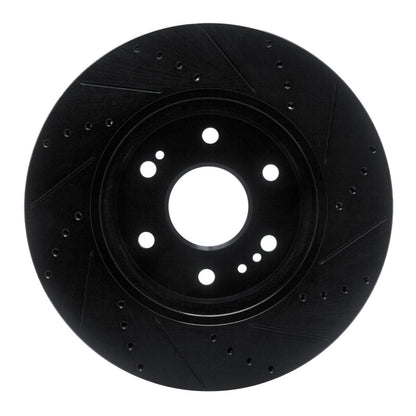 R1 Concepts R1 2019-2026 Cadillac Escalade ESV Front Left Drilled & Slotted Black Brake Rotor