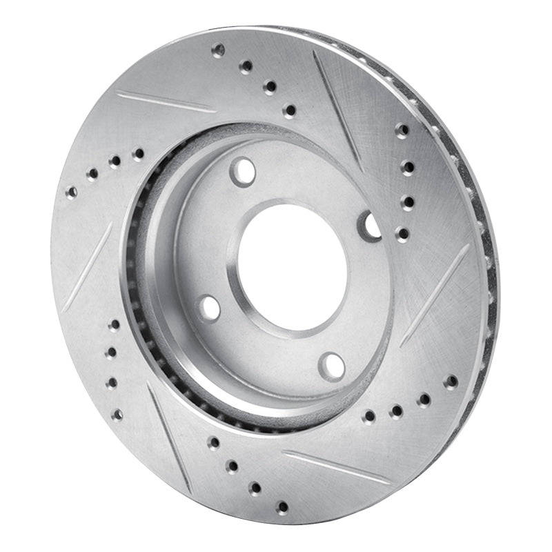 R1 Concepts R1 07-17 Nissan TIIDA (Mexico) Front Left Drilled & Slotted Silver Brake Rotor
