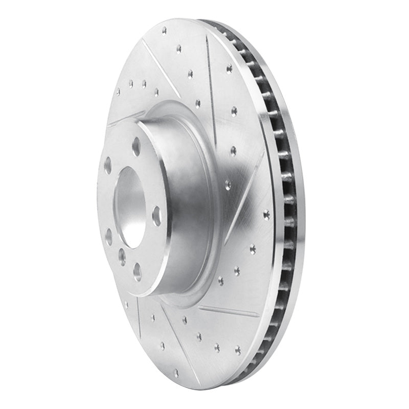 R1 Concepts R1 16-18 BMW X4 Left Front Drilled & Slotted Silver Brake Rotor