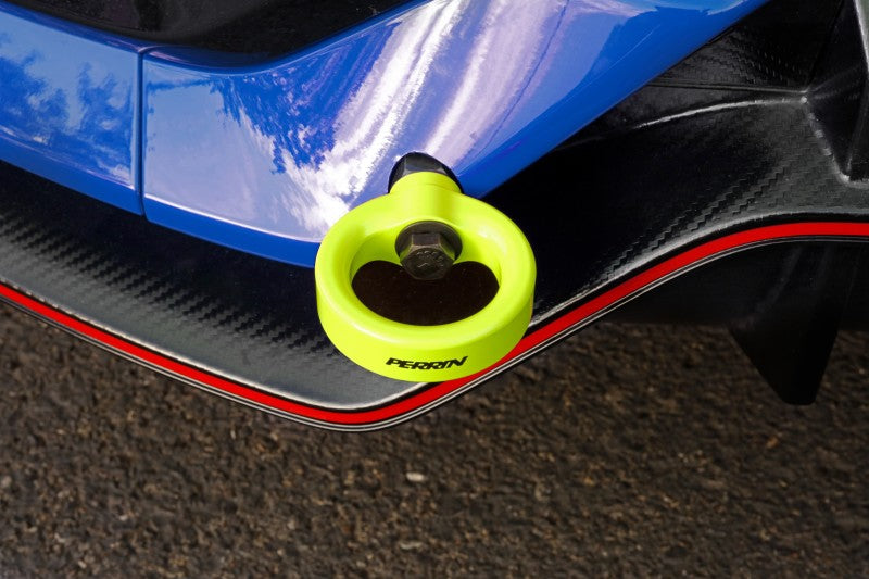 Perrin Performance PERRIN 17-21 Honda Civic Si/Type R/Touring/Hatchback Tow Hook Kit Rear - Neon Yellow