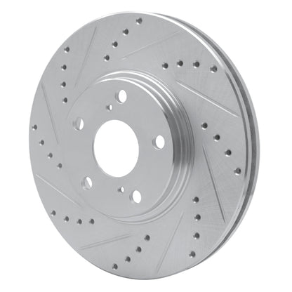 R1 Concepts R1 99-07 Lexus ES300 Front Left Drilled & Slotted Silver Brake Rotor