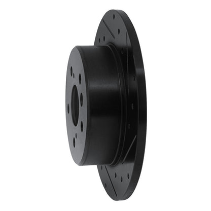 R1 Concepts R1 00-04 Toyota AVALON Rear Right Drilled & Slotted Black Brake Rotor