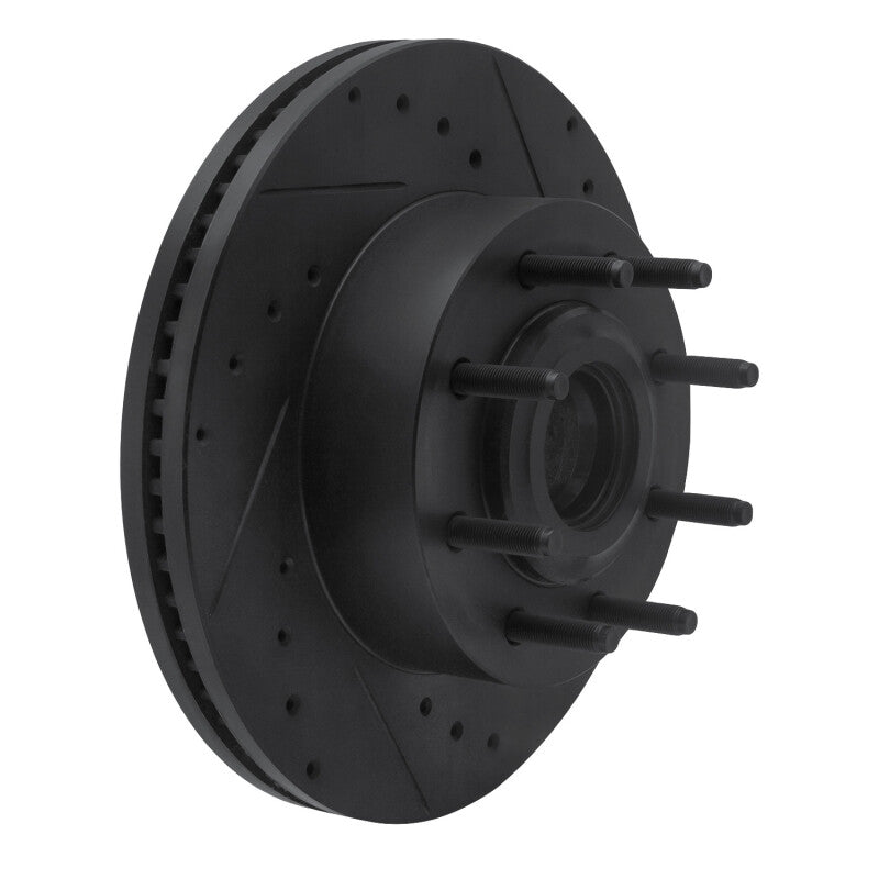 R1 Concepts R1 11-25 Ford F-350 Super Duty 2WD Front Right Drilled & Slotted Black Brake Rotor