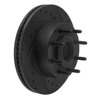 R1 Concepts R1 11-25 Ford F-350 Super Duty 2WD Front Right Drilled & Slotted Black Brake Rotor
