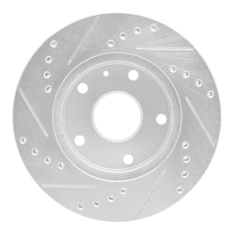 R1 Concepts R1 99-02 Daewoo Leganza Front Right Drilled & Slotted Silver Brake Rotor