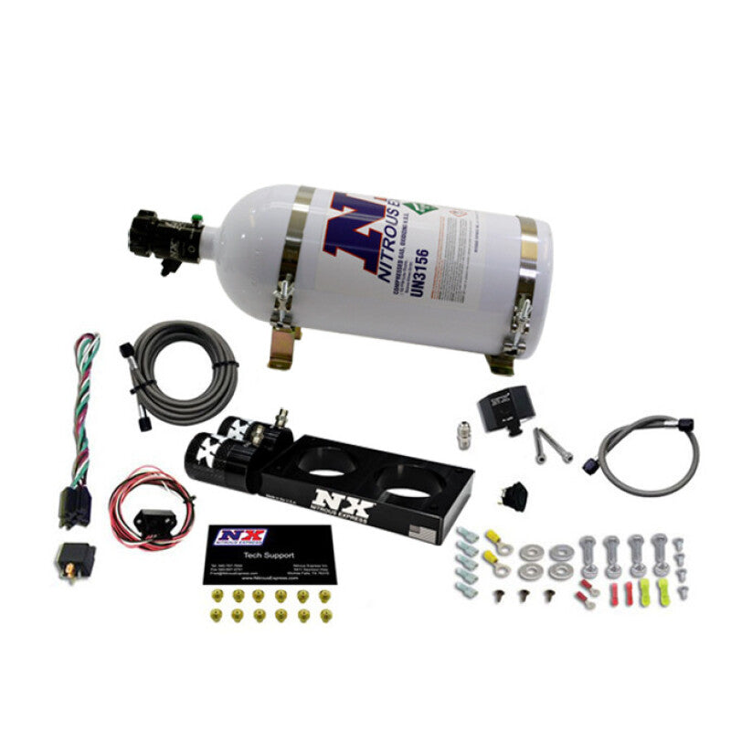 Nitrous Express 05-10 Ford Mustang 4.6L 3 Valve Nitrous Plate Kit (50-150HP) w/5lb Bottle