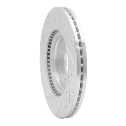 R1 Concepts R1 2020-2025 Hyundai Elantra Front Right Drilled & Slotted Silver Brake Rotor