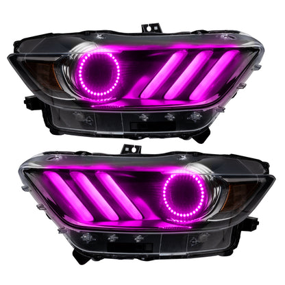ORACLE Lighting Oracle 15-17 Ford Mustang V6/GT/Shelby DRL w/ Halo Kit - ColorSHIFT w/o Controller