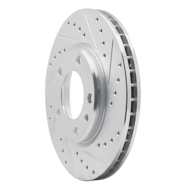 R1 Concepts R1 88-91 BMW M3 Front Right Drilled & Slotted Silver Brake Rotor
