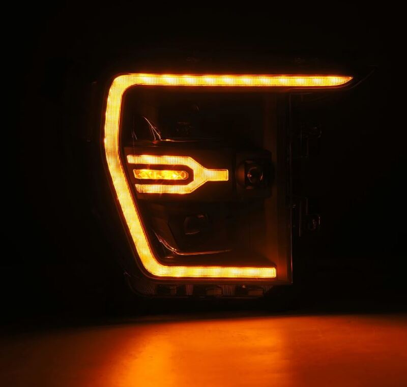 AlphaRex 21-22 Ford F150 Luxx-Series Projector Headlights Black w/Activ Light/Seq Signal
