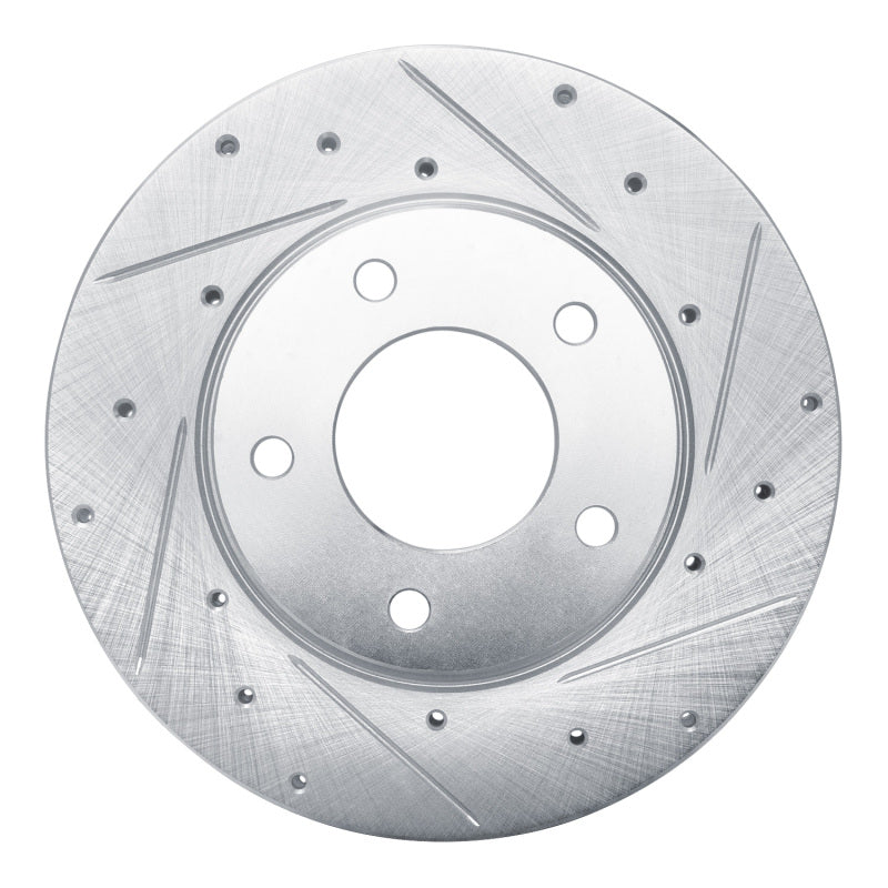 R1 Concepts R1 92-03 Mazda 626 Front Right Drilled & Slotted Silver Brake Rotor
