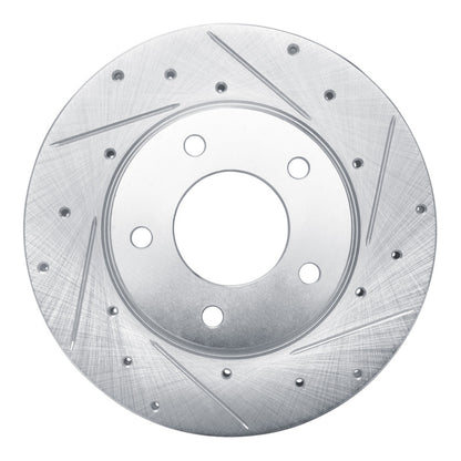 R1 Concepts R1 92-03 Mazda 626 Front Right Drilled & Slotted Silver Brake Rotor