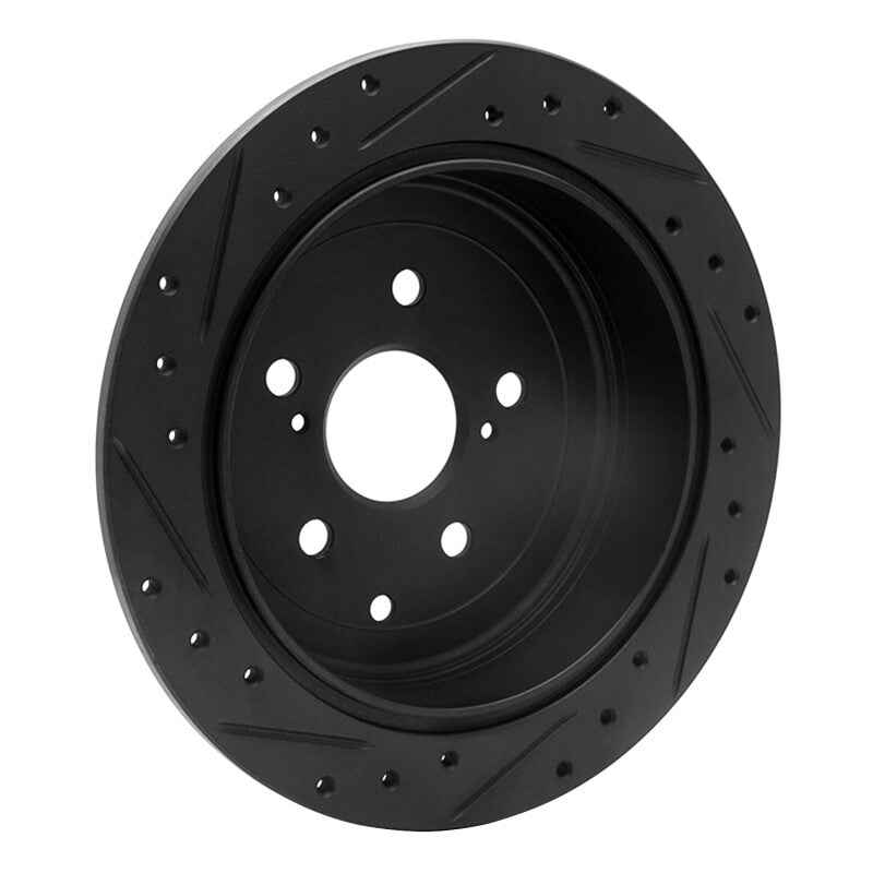 R1 Concepts R1 10-20 Lexus RX450h Rear Right Drilled & Slotted Black Brake Rotor